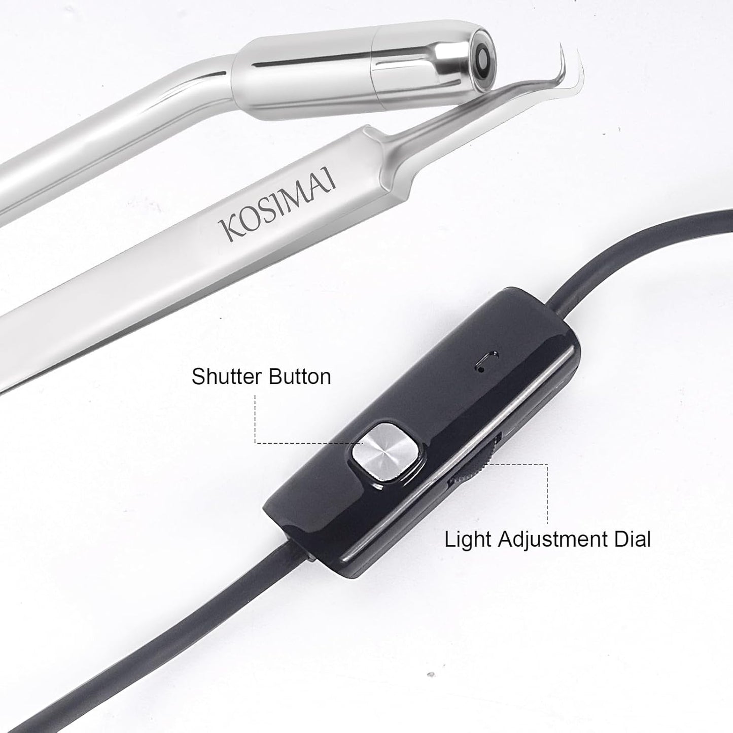 Blackhead Remover Tool - Professional Pimple Popper with 30X Magnification HD Camera | Silver Finish