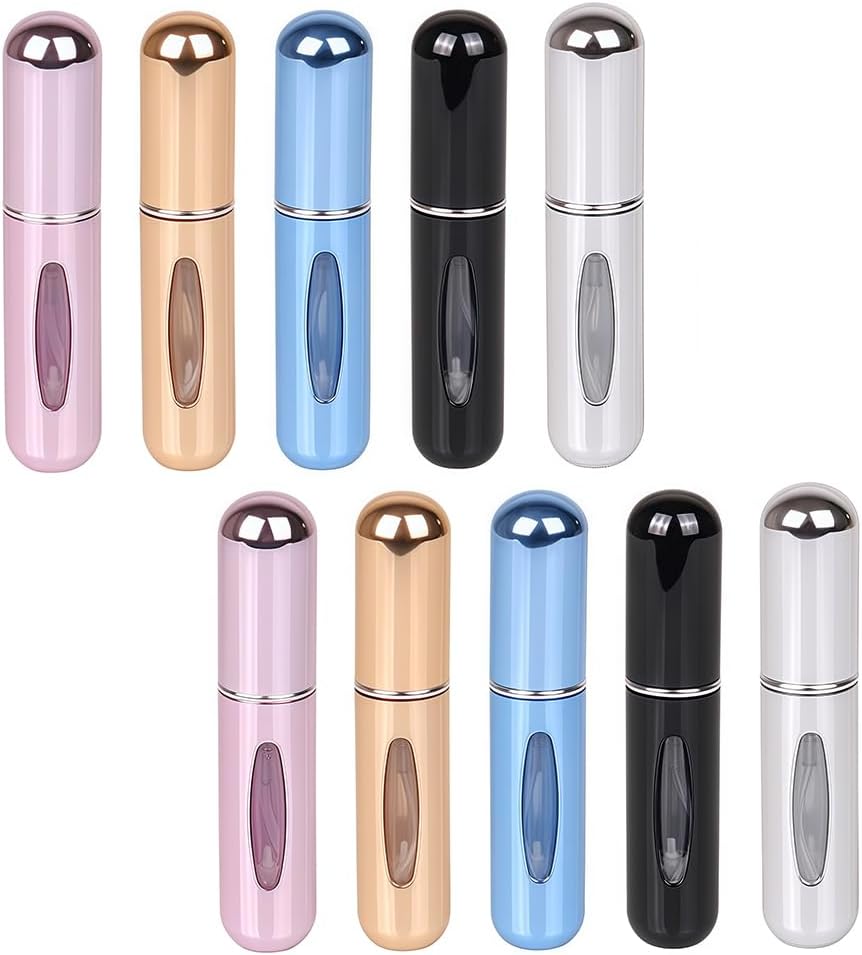 Refillable Perfume Bottles - 10 Pack Travel Size 5ml Leak-Proof Atomizers | Mini Spray Bottles for Purse & Travel