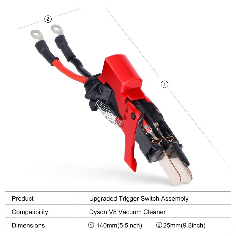 Trigger Replacement Assembly Compatible with Dyson V8 SV10 Vacuum Cleaner Power Button Replacement Parts, V8 Replacement Trigger Parts, SV10 V8 Trigger Switch Assembly Replacement Part 967812-01