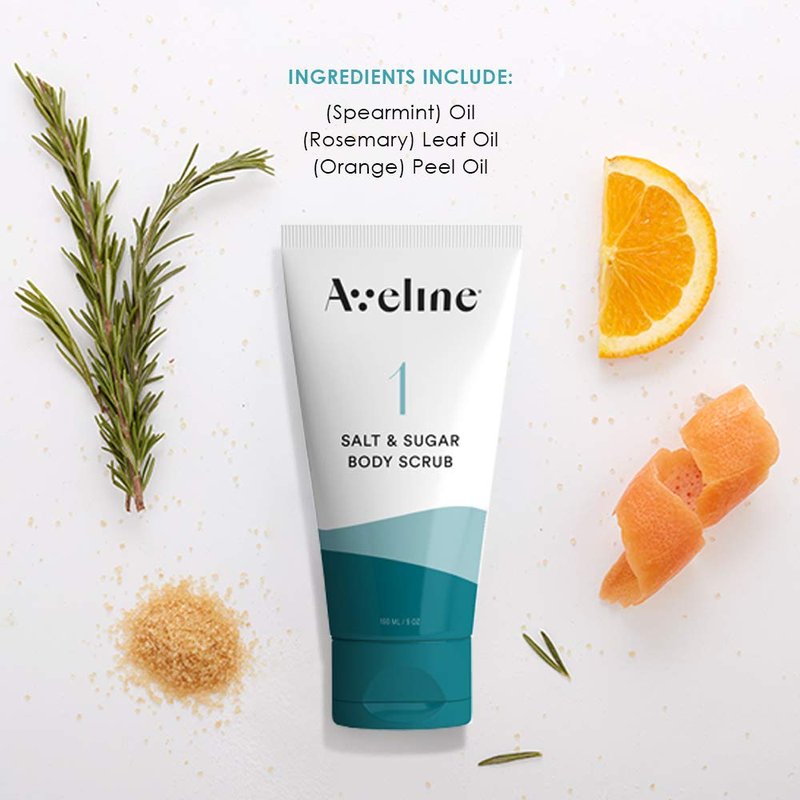 Aveline Women's Silky Smooth Shaving Starter Kit | 6-Blade Razor, 4pk Refill Blades, Salt & Sugar Body Exfoliating Scrub - 5oz, Shea Butter Shaving Cream - 5oz, and Botanical Moisturizing Body Lotion