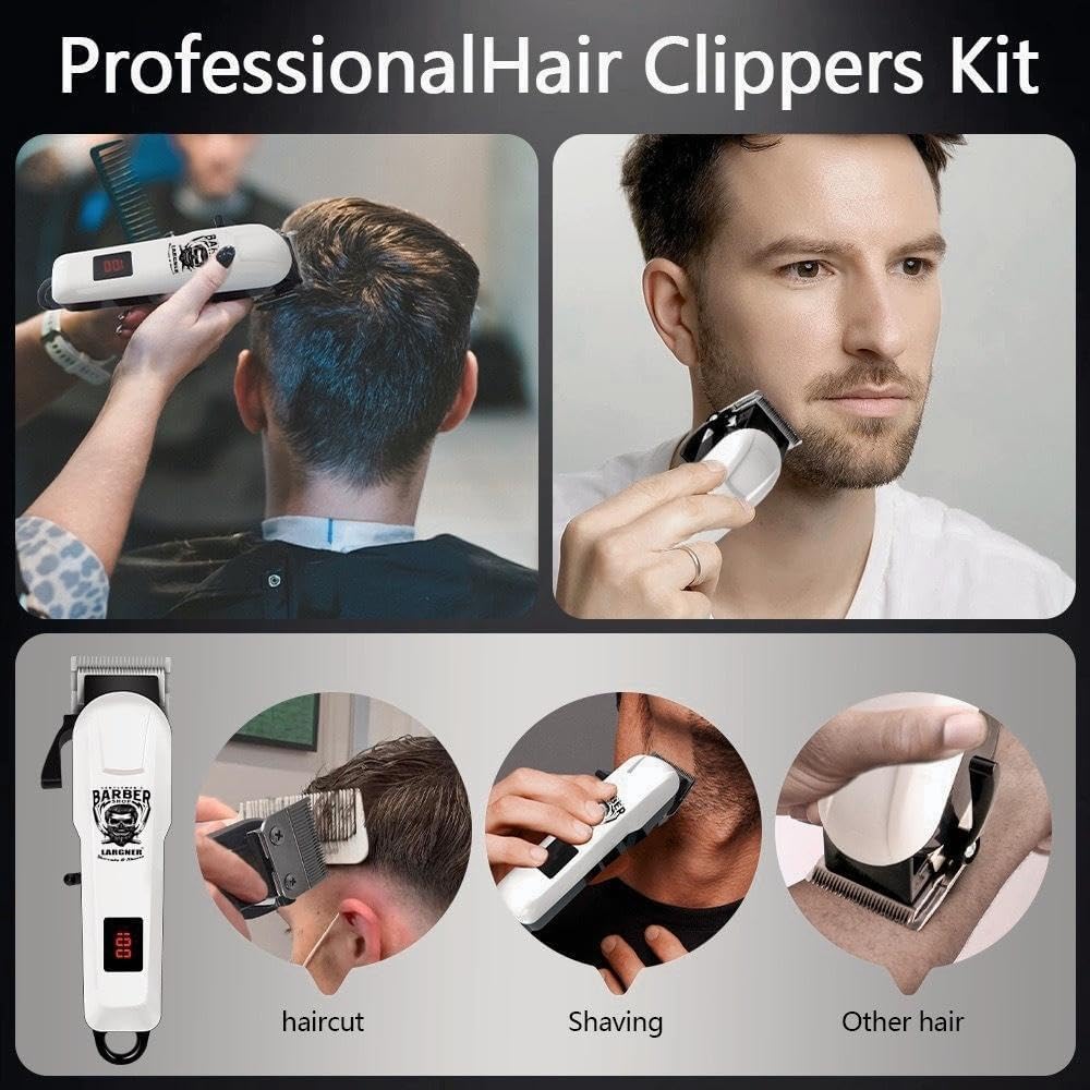 Professional Hair Clippers for Men - Cordless T-Blade Trimmer | Rechargeable Beard & Hair Cutting Tool