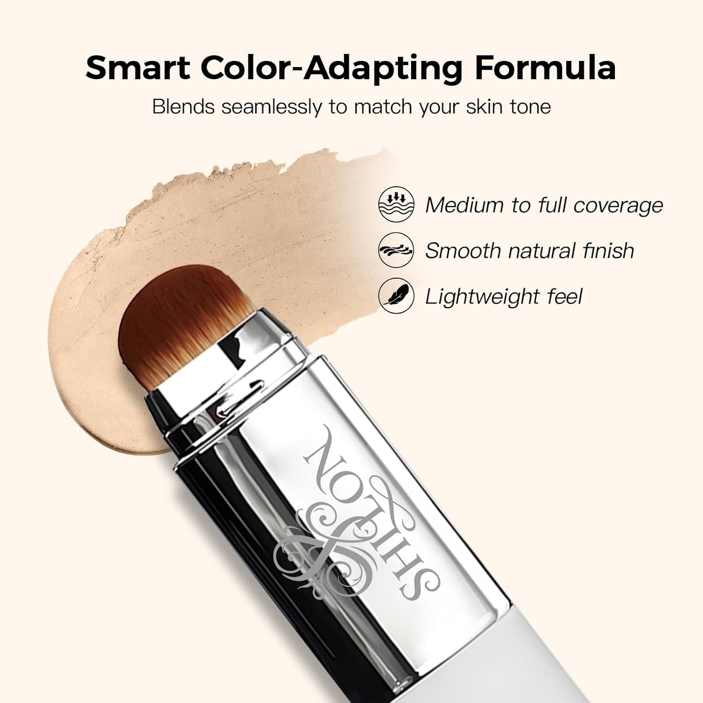 Color Changing Foundation Stick - Smart Color-Adapting Makeup with Volufiline | Medium to Full Coverage, Natural Finish