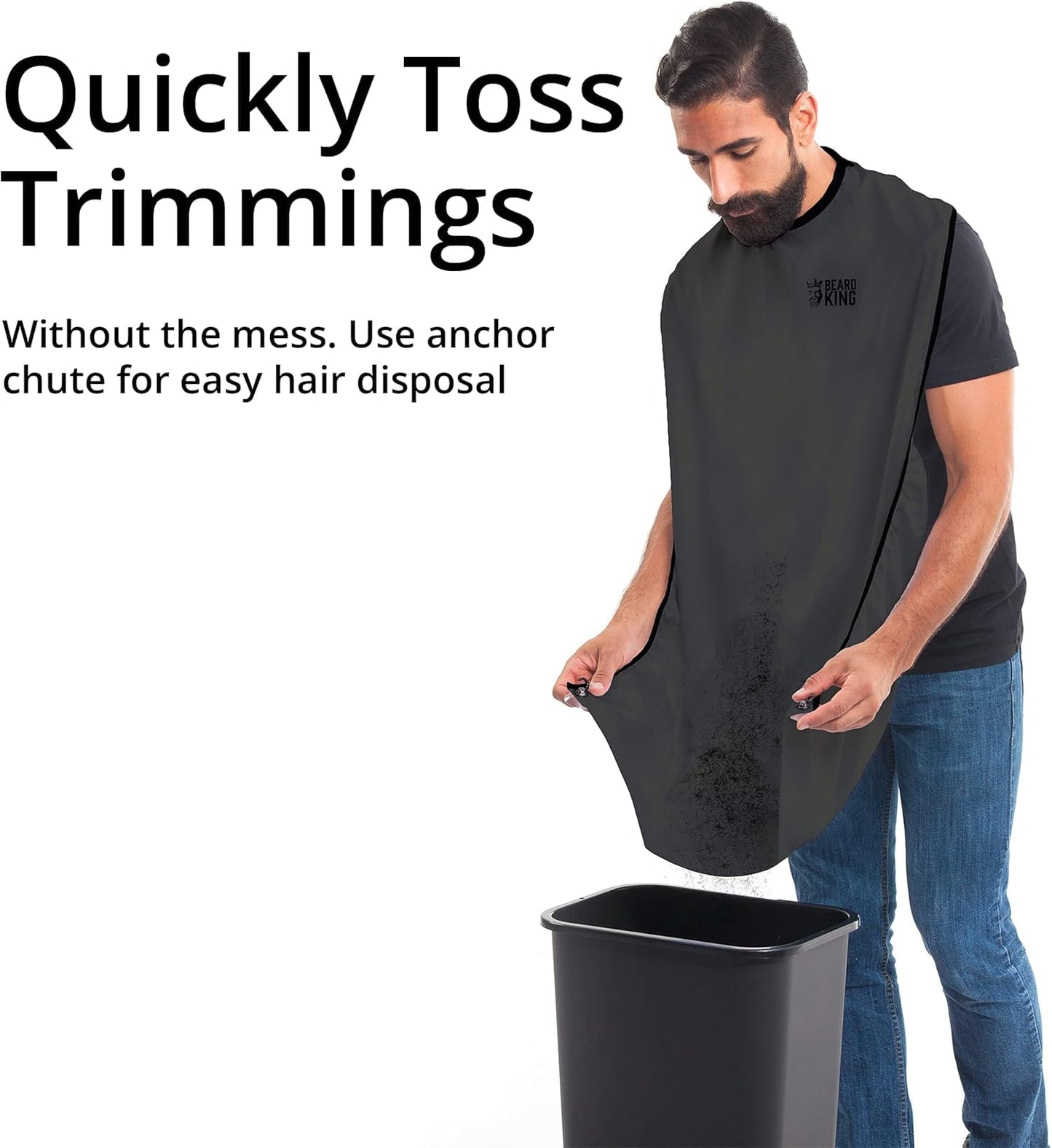 BEARD KING Beard Bib Apron - As Seen on Shark Tank – Gifts for Him, Stocking Stuffers for Men, Mens Gift, Black Standard