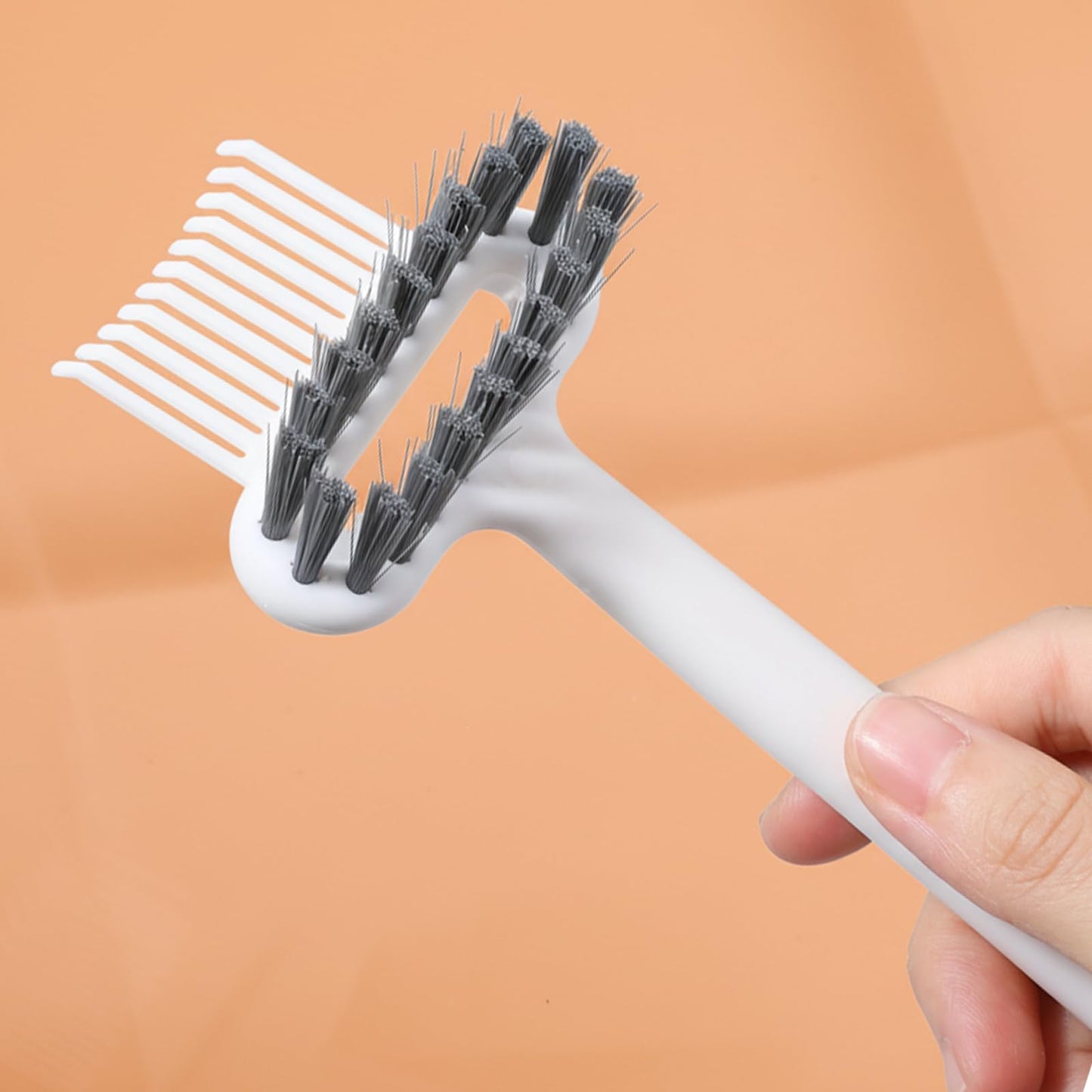 Hair Brush Cleaner, 2-in-1 Portable Hairbrush Cleaning Tool White Comb Cleaner for Home Salon Travel, Removes Hair & Dust from Combs