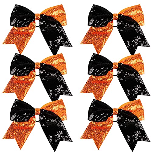 ICObuty 8-Inch Jumbo Cheer Bow, Metallic Sequin Mermaid Cheerleading Bow