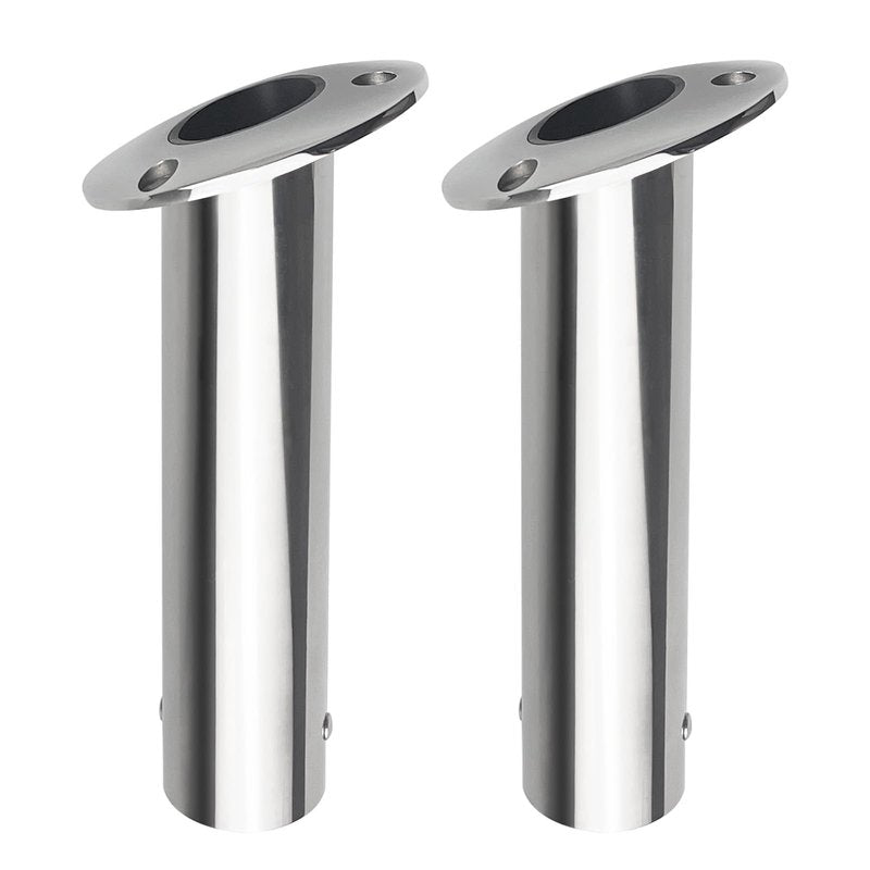 15 Degree Fishing Rod Holder 2 Pack, 316 Stainless Steel Rod Holders for Fishing Boat, Flush Mount, Heavy Duty