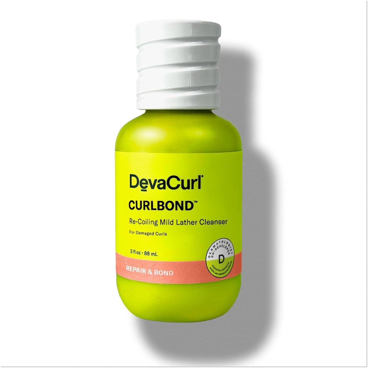 DevaCurl CurlBond Mild Lather Cleanser - Reduces Frizz & Preserves Color for 30 Washes | Seals Split Ends