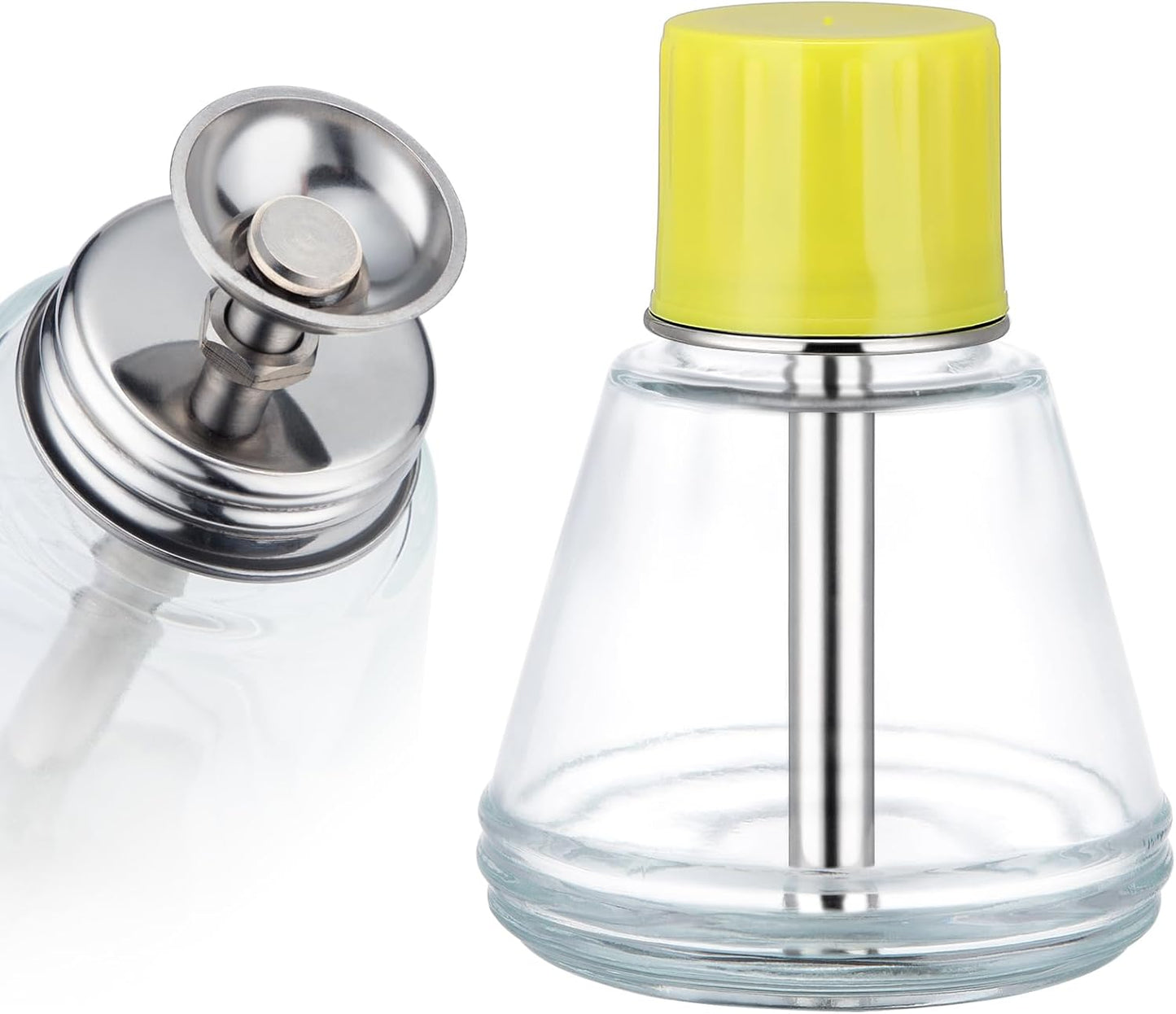 Clear Acetone Pump Dispenser - 6Oz Leak-Proof Glass Bottle for Nail Polish Remover | Makeup Remover