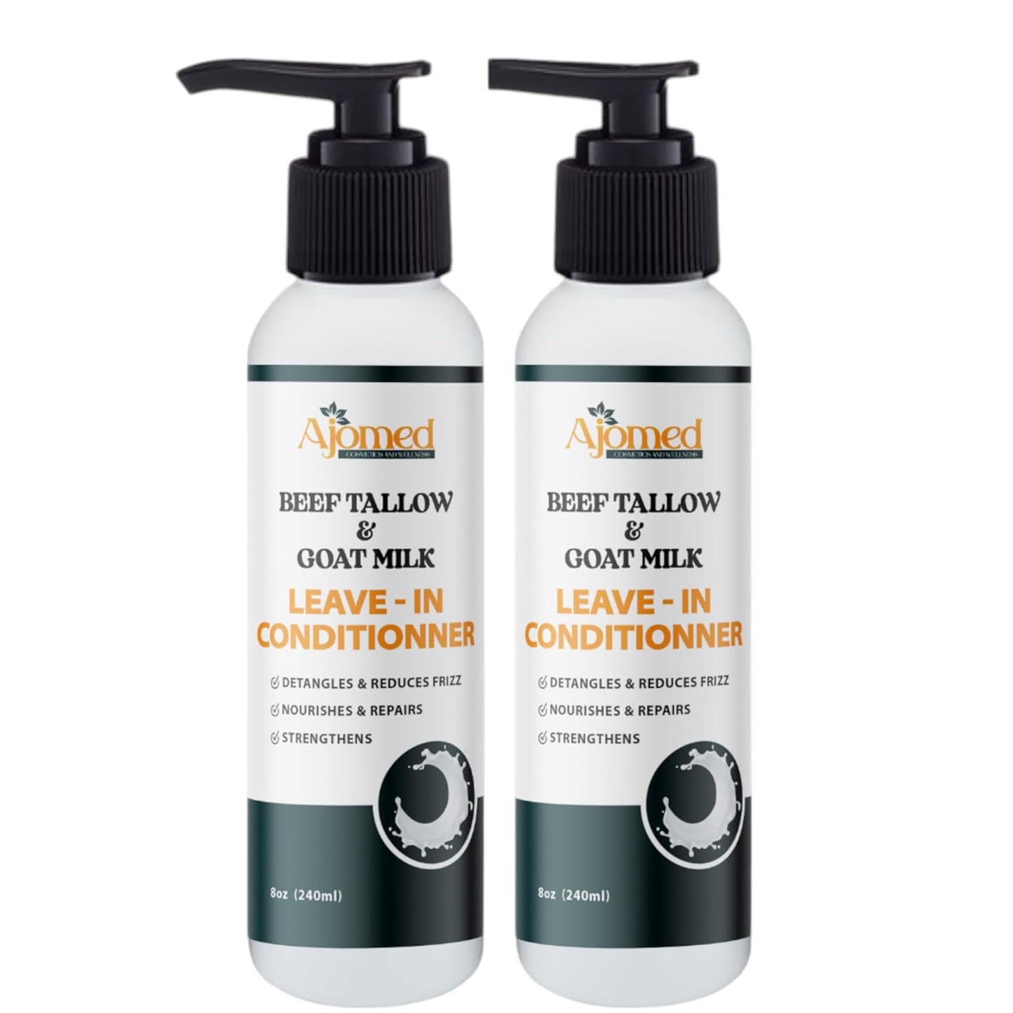 Beef Tallow & Goat Milk Leave-In Conditioner - Anti-Frizz Hair Detangler & Moisturizer for Dry, Damaged Hair | 8 Fl Oz