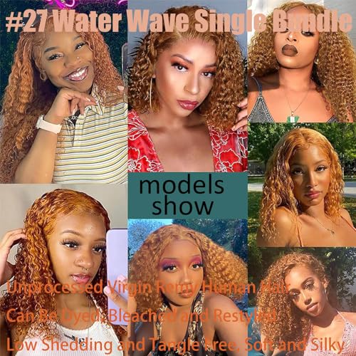 Fabimiya 14 Inch Water Wave Blonde Brazilian Virgin Human Hair Bundle