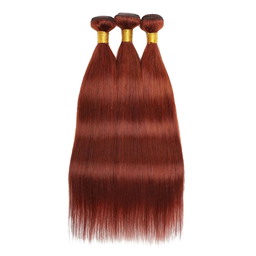 28 30 32 Inch Color 33 Hair Bundles Copper Straight Bundle Reddish Brown Straight Bundle Human Hair Unprocessed Virgin Hair 3 Bundles