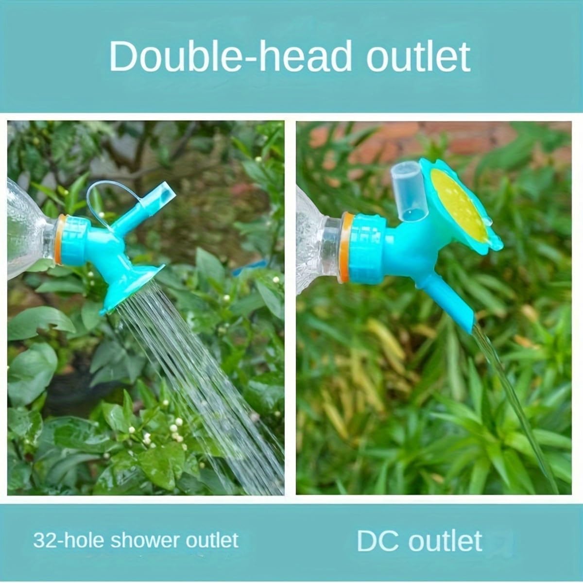 Blue Dual Head Bottle Cap Sprinkler, Plastic Bottle Watering Spout, Bonsai Watering Can Tool for Indoor Plants & Garden