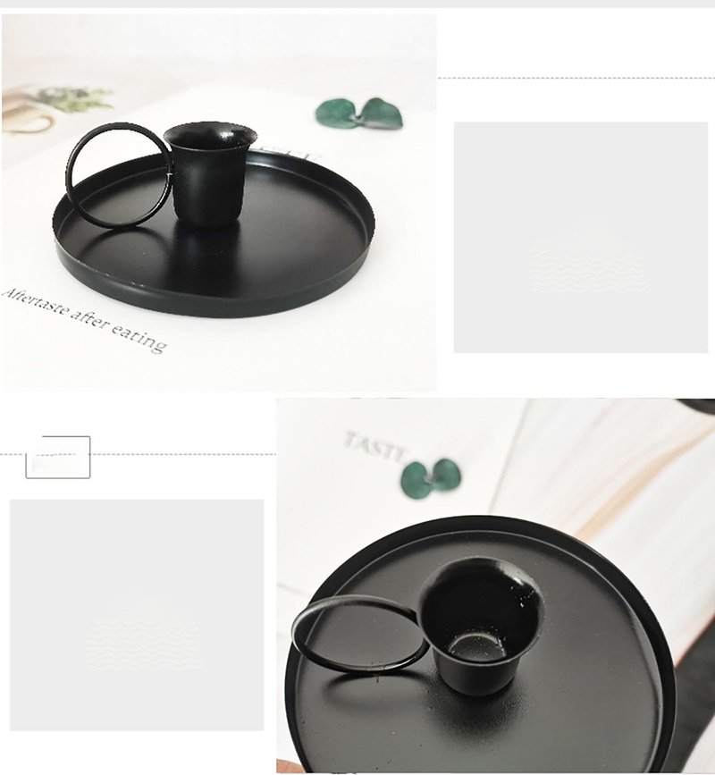 2 Pcs 4 Inch Black Iron Candle Holder for Taper Candles, Dinning,Wedding and Party Decoration (2, Black)