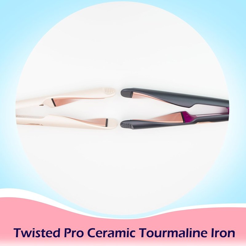 Pro Twist Ceramic Flat Iron - 2 in 1 Hair Straightener & Curler | 1 Inch, Fast Heating, LCD Display, 11 Temp Settings (250℉-450℉)