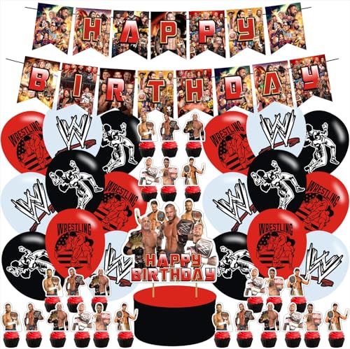 Boxing Birthday Party Supplies Set with Balloons & Decorations