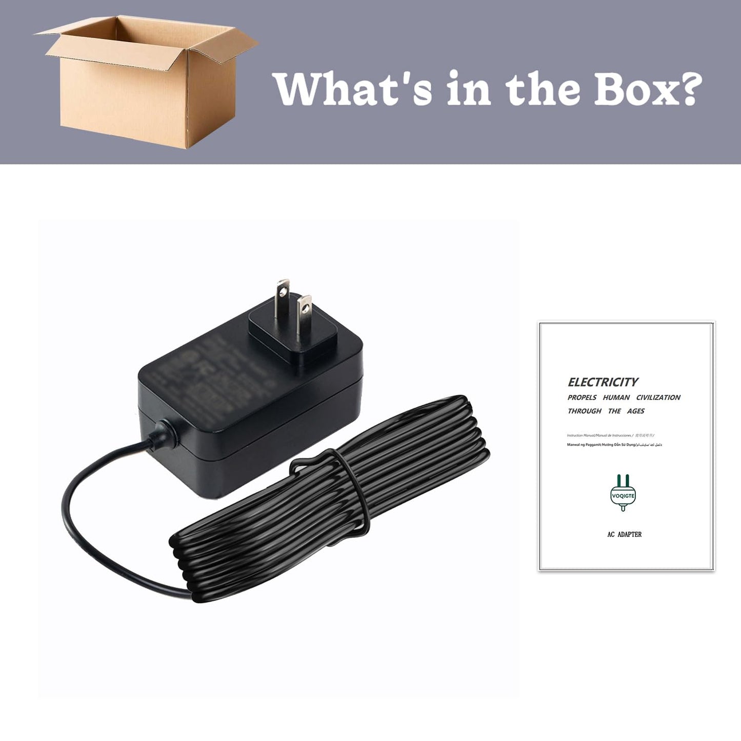 VOQIGTE 5V Charger for JRL Clipper FF 2020C FF 2020T-G 2020C-B 2020T-B 2020C-G 2020C-S KA0601A-0501000CNS FreshFade Onyx Cordless Hair Trimmer 2-Prong Power Supply 5Volt AC/DC Wall Adapter