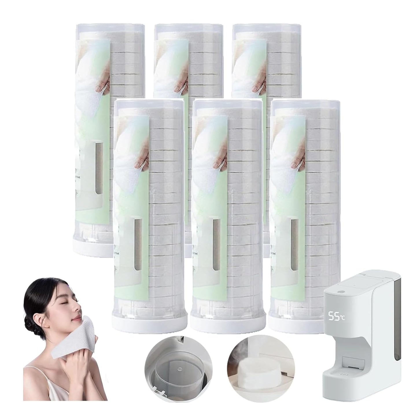 Compressed Face Towels - Portable Cotton Towels for Spa & Travel | 180 Pcs Option