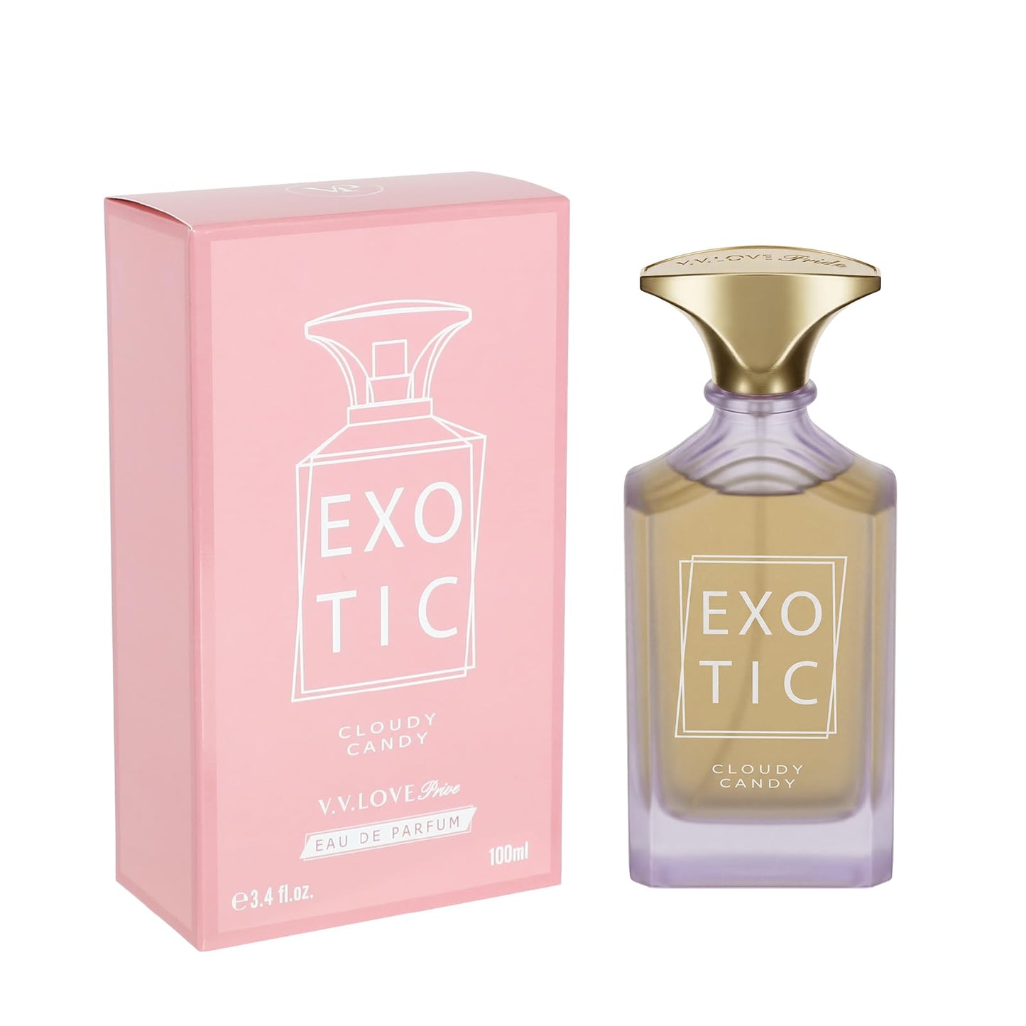 V.V.LOVE prive CLOUDY CANDY Eau de Parfum Sweet Vanilla and Rock Sugar Fragrance Irresistibly Cozy, Delightful Perfume for Women 3.4 oz/100 ml