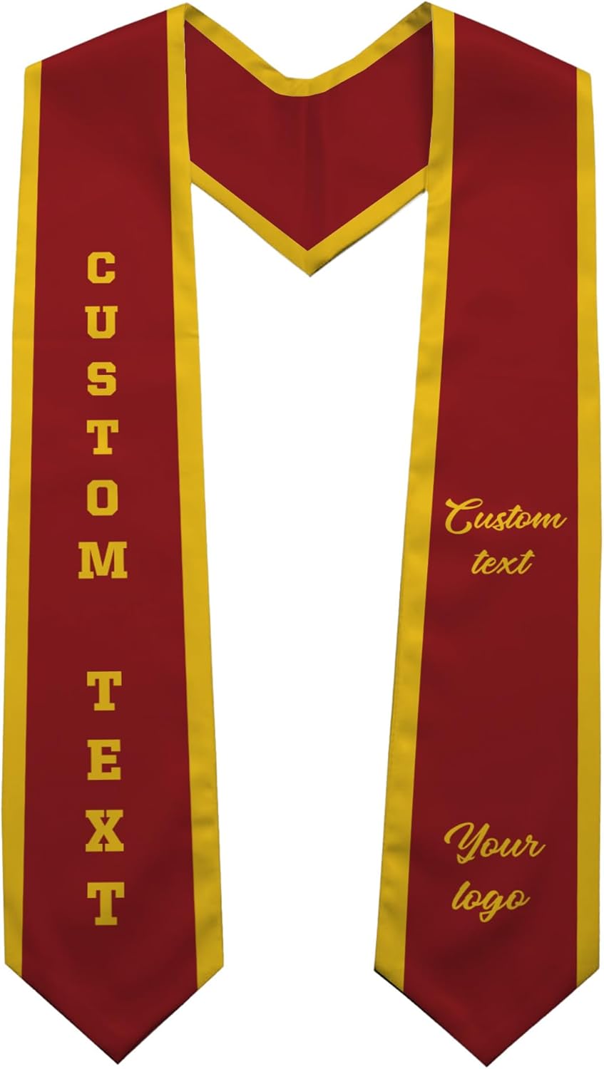 Custom Graduation Stole - Personalized Grad Sash with Text & Logo | Class of 2025 Honor Gift