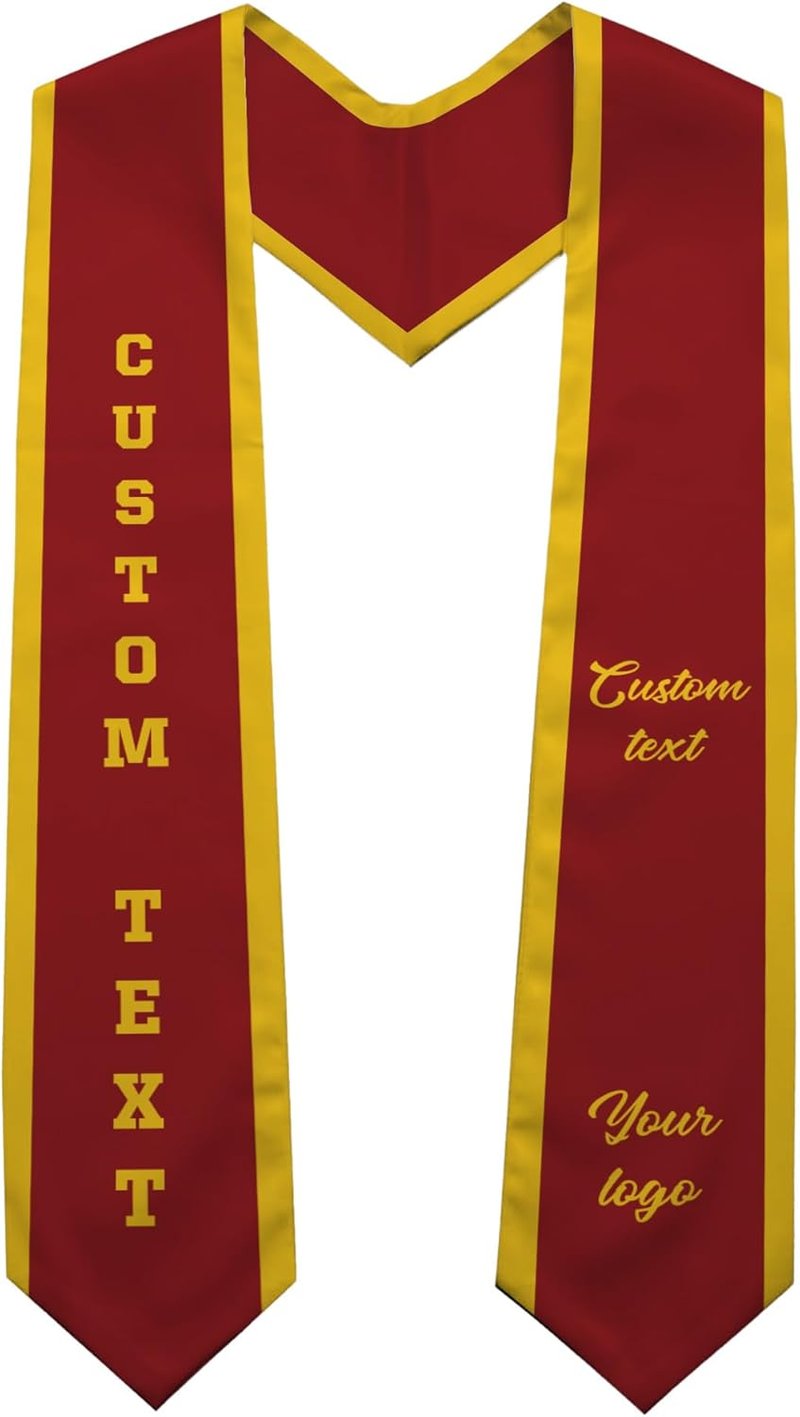 Custom Graduation Stole - Personalized Grad Sash with Text & Logo | Class of 2025 Honor Gift