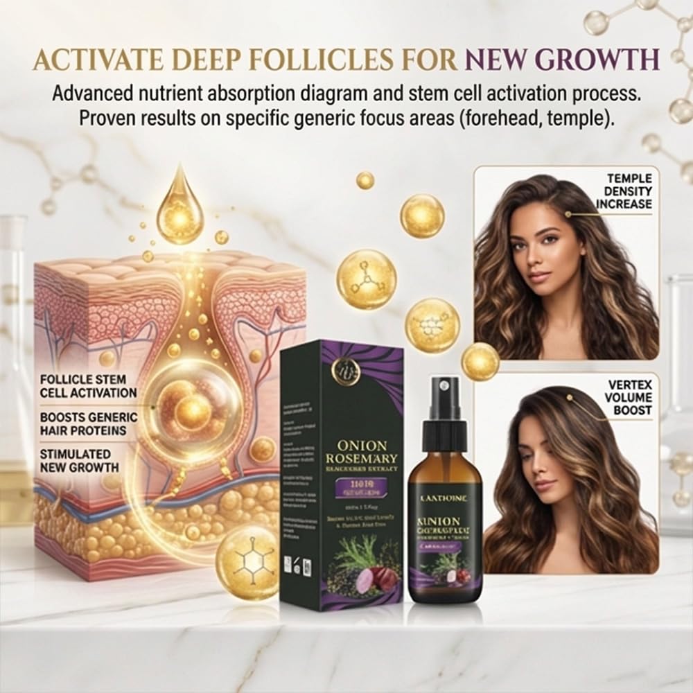 Onion Juice Hair Growth Oil - Hydrating Serum with Rosemary & Black Rice | Cold-Pressed Formula for Scalp Care