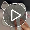 Square Silver Rhinestone Hand Mirror with Dazzling Bling for Makeup & Decor - Bestbling