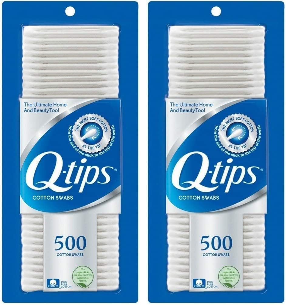 Cotton Swabs - 500 Count Q-Tips for Gentle Cleaning | Pack of 2