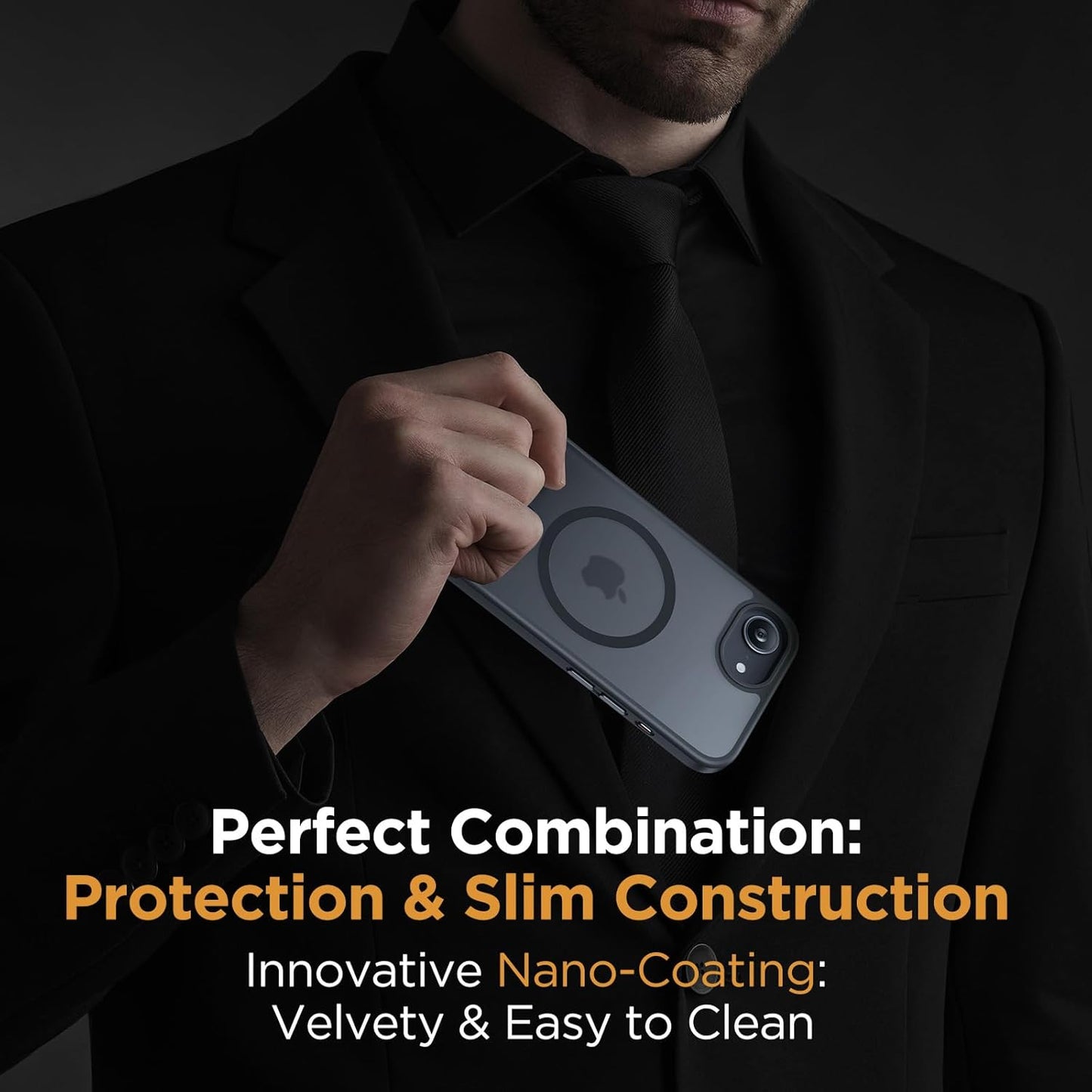 iPhone 16e/17e Case - Military-Grade Shockproof Protection with Velvet Touch | 6.1" Matte Black & 2x9H+ Screen Protectors