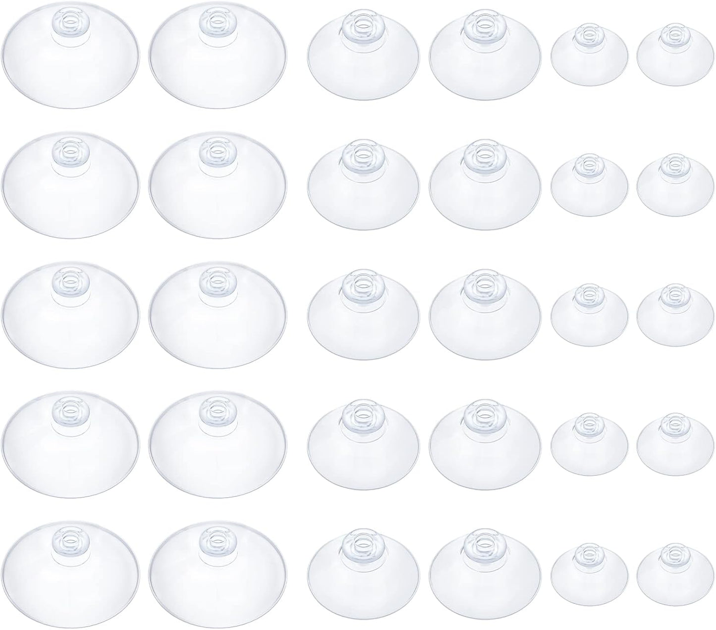 Pawfly 30 Pack Suction Cups for Glass | Small Rubber Suction Cups for Home Organization - Assorted Sizes 0.8, 1.2, 1.8 Inch