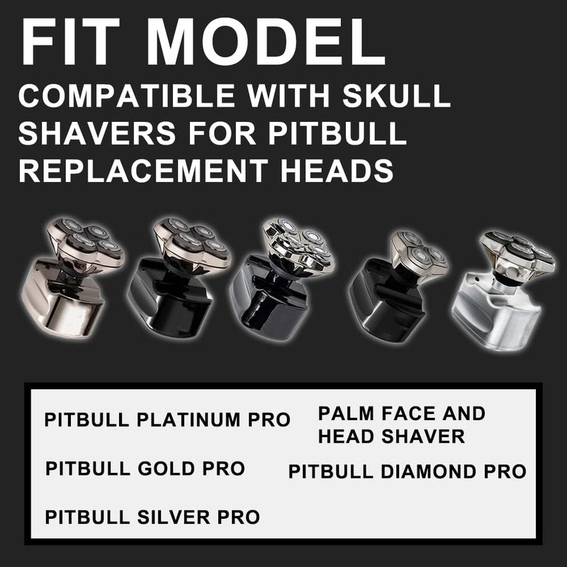 TRAH Shaver PRO 4 Head Replacement Blade Compatible with Skull Shaver Pitbull Pro - for Pitbull Silver Gold PRO SX5 & Palm MX5 & Butterfly Kiss Pro - Bald Men Electric Shavers Accessories (2 Packs)