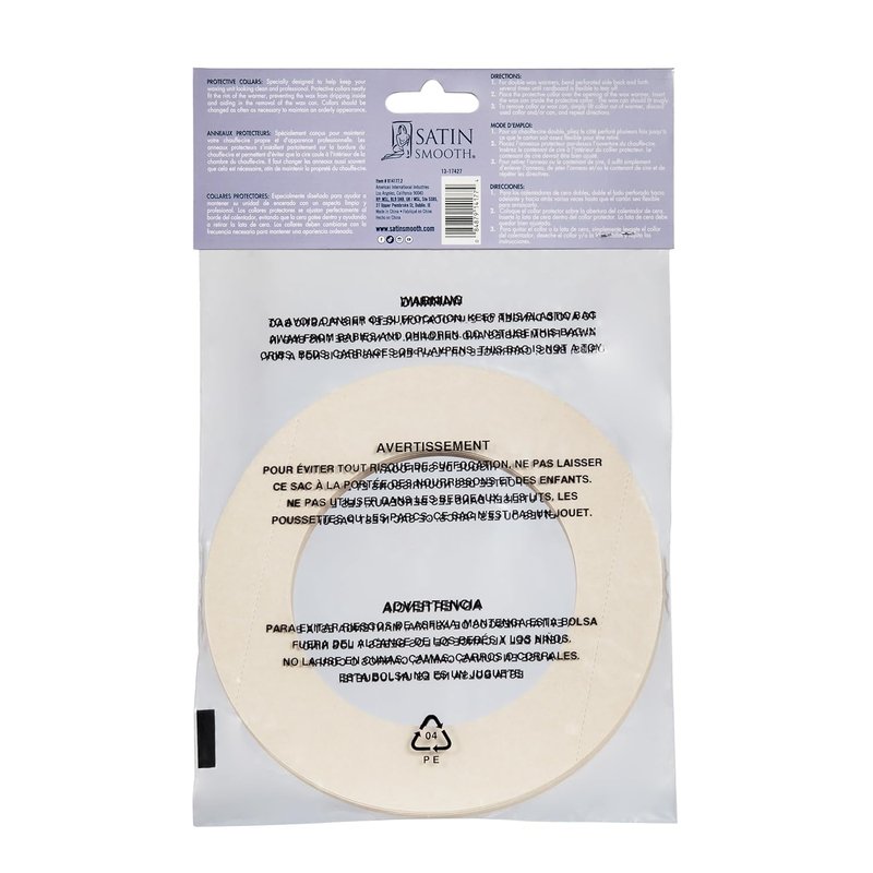 Satin Smooth Universal Wax Warmer Collars – Disposable Protective Rings for Wax Pots, 20 Count
