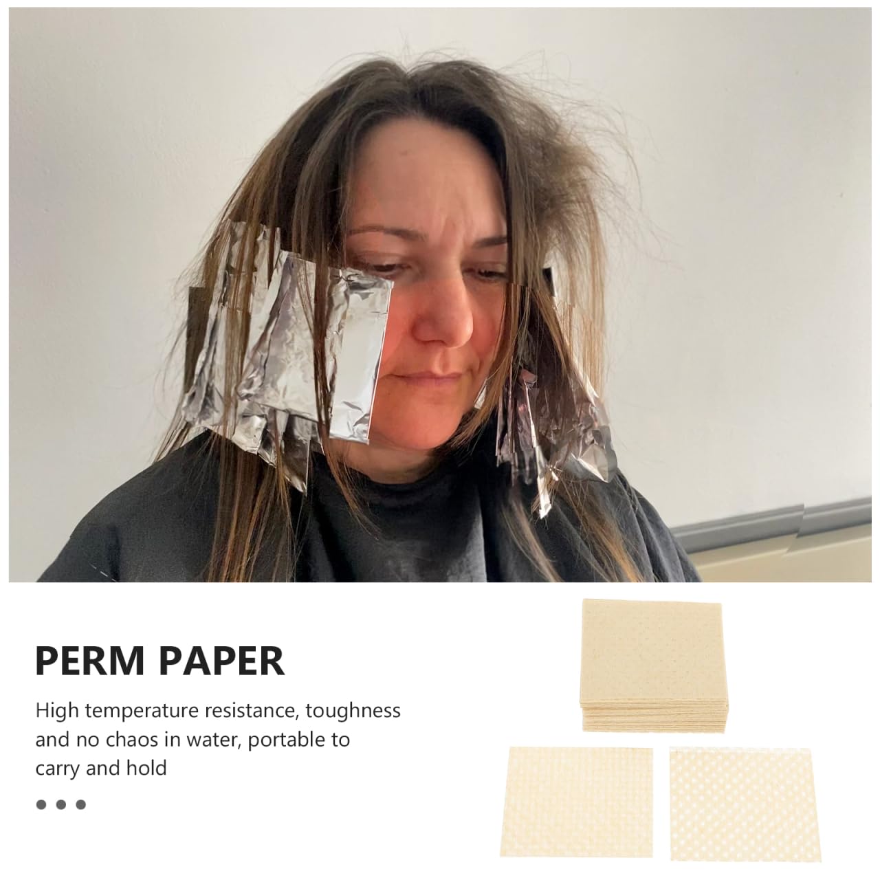 Ipetboom Perm Paper for Salon 4.33X2.36In Disposable Hair Perm Wraps Professional Cold and Hot Accessories Hair Salon Supplies