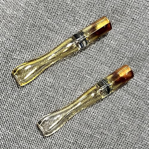 Handmade 3 Inch Golden Borosilicate Glass Blowing Stem Tube - 2 PCS