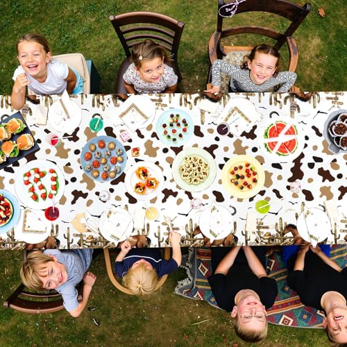 PHOGARY Cowboy Tablecloths - 6 Pack Disposable Plastic 71x42in Party Decorations
