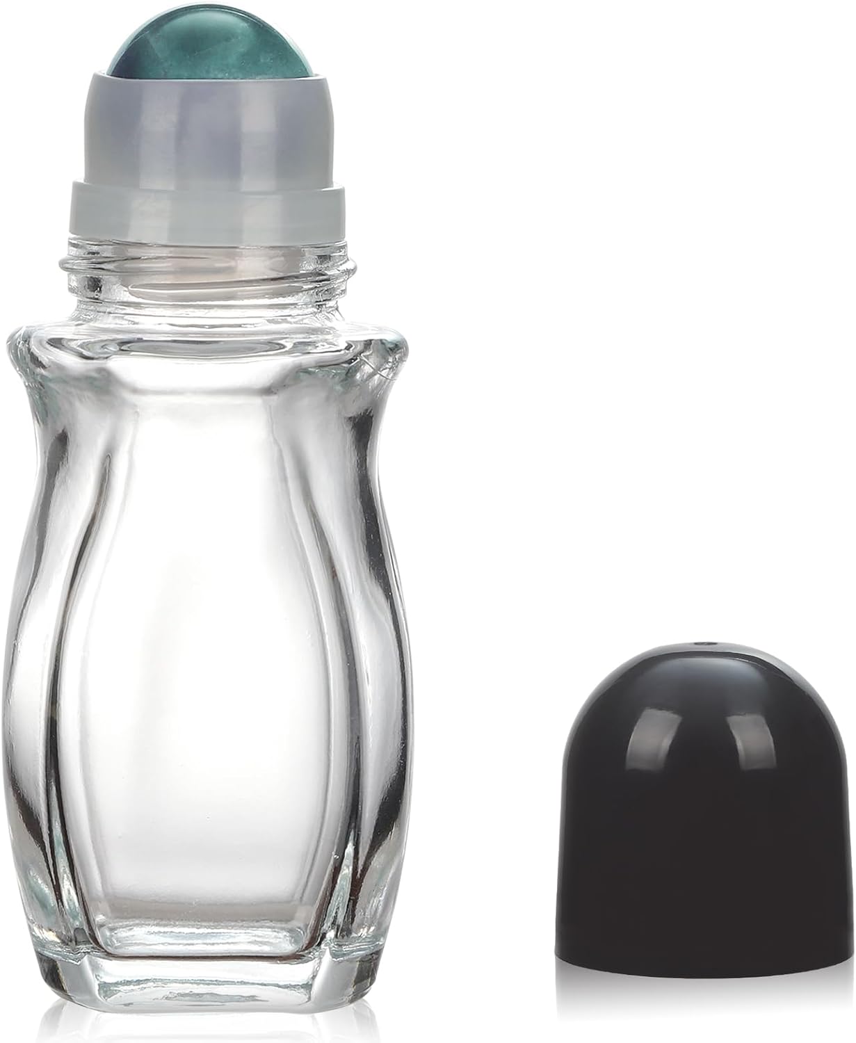 Amber Glass Roll-On Bottles for Essential Oils - 1oz Refillable with Quartz Rollerball Applicator