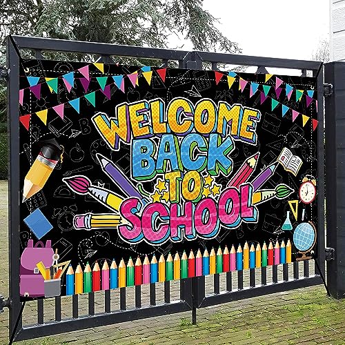 Welcome Back to School Banner - Large 72x43 Inch Backdrop for Classroom Decor