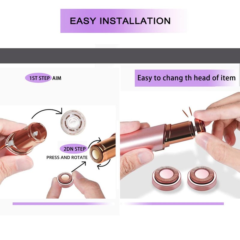 Facial Hair Remover Replacement Heads for Generation 1 Finishing Touch Flawless Facial Hair Removal Tool for Women,18K Gold-Plated Rose Gold 3 Count,First Generation by BECHY. (3 PCS Rose Gold)