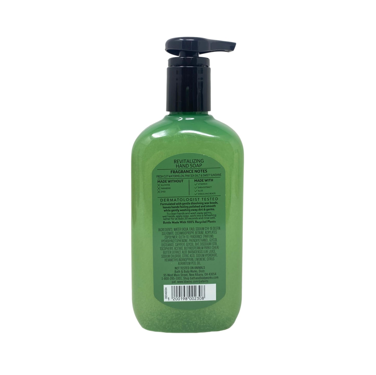 Bath & Body Works Fresh Watermelon 3 Revitalizing Gel Hand Soap with an Aloe Vera Sample Soap