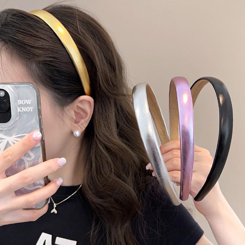 Gold Headband for Women - Satin Hair Band | Cute Accessory for Girls