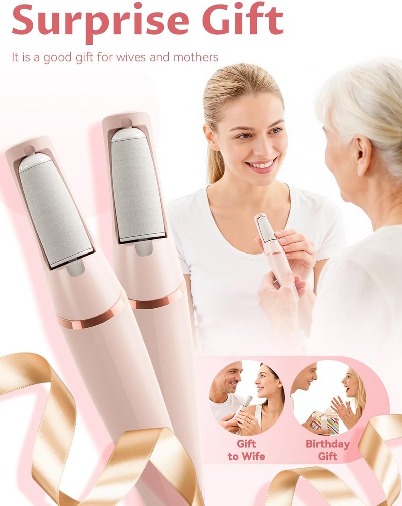 Electric Callus Remover - Upgraded 3rd Generation Foot File with 2 Speeds for Dry, Cracked Skin | Pink
