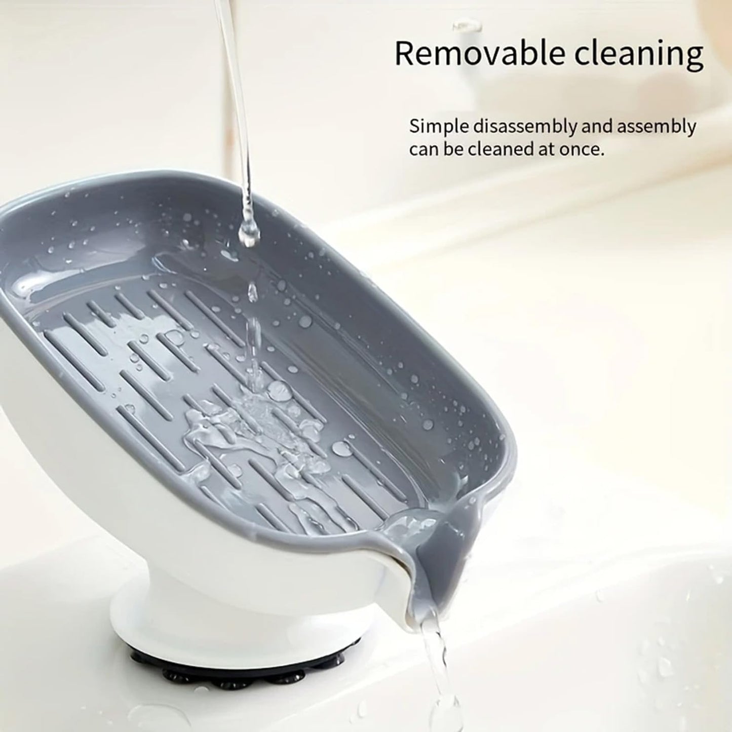 Leaf Shape Soap Saver with 3M Adhesive, Self Draining Dish for Bathroom and Kitchen, Wall Mounted Holder Keeps Bar Clean and Dry, Extends Life of Soap Bars, No Drilling Required KAQI