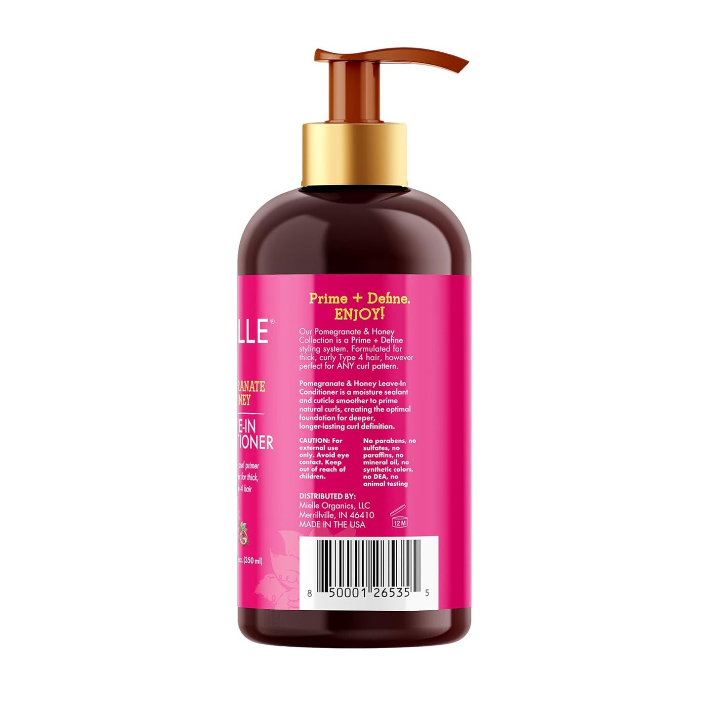Mielle Organics Pomegranate & Honey Leave-In Conditioner - Moisturizing Curly Hair Treatment | 12 Fl Oz