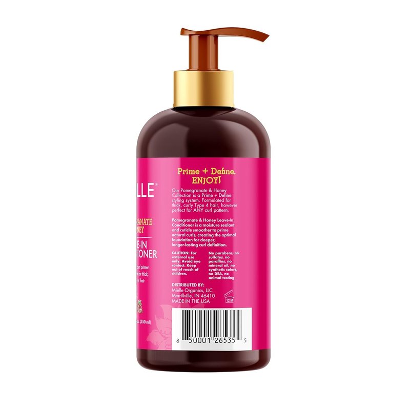 Mielle Organics Pomegranate & Honey Leave-In Conditioner - Moisturizing Curly Hair Treatment | 12 Fl Oz