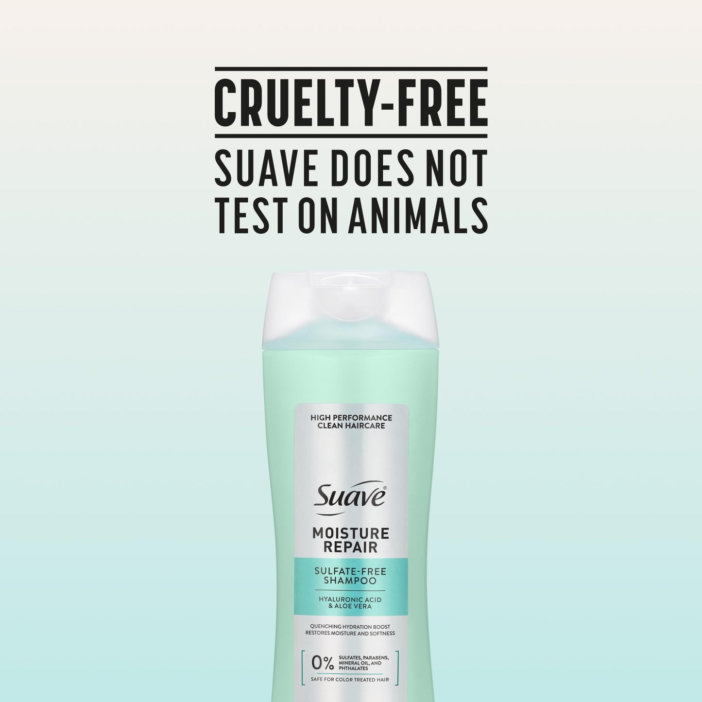 Suave Moisture Repair Shampoo, Sulfate-free, for restored moisture with every wash, safe for color treated hair, 12.6 oz Pack of 6