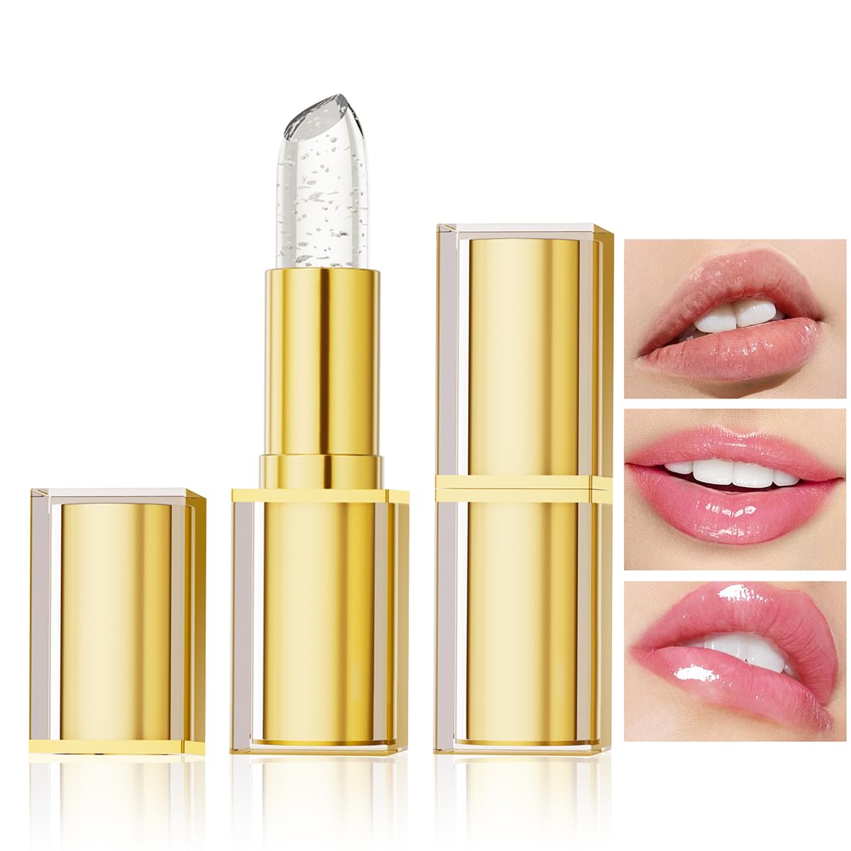 Gold Crystal pH Lipstick - Temperature-Sensitive Color Changing Formula | Long-Lasting Moisturizing & Plumping Effect (03# Flower)