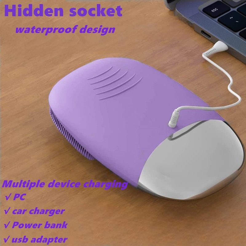 MEGAN Facial Cleansing Brush,USB Rechargeble Electric Silicone Face Scrubber,IPX7 Waterproof Sonic Facial Massager, 3 in 1 face Brush for Deep Cleanning, Blackhead Remover, Exfoliating. (Purple)