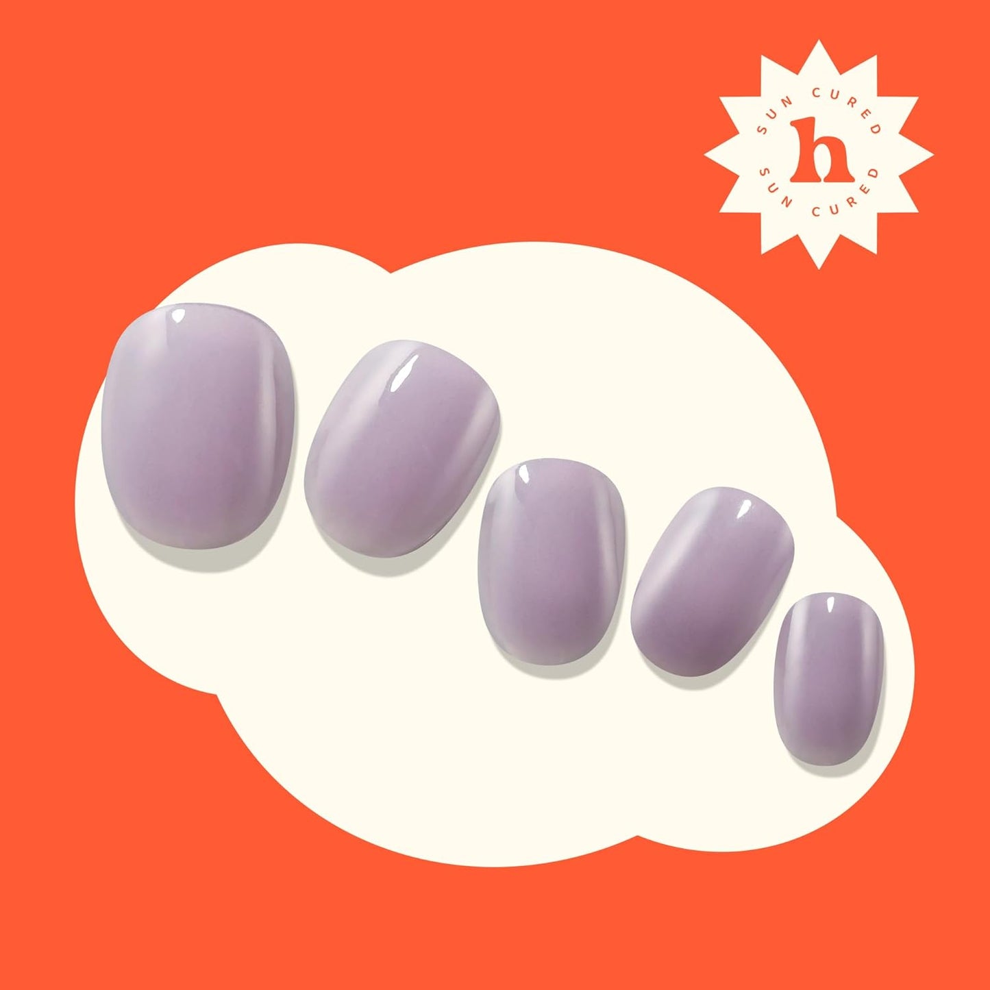 Semi Cured Gel Nail Strips - Easy Apply & Remove, Salon Quality | Solid Purple | 28 Strips, Prep Pads, Nail File & Stick