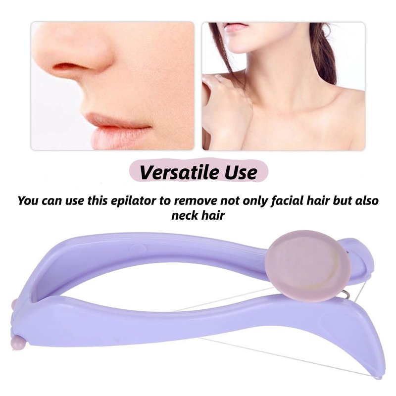 BZOBN Eyebrow Face and Body Hair Threading and Removal System, Purple, Manual Epilator with Threading Tool