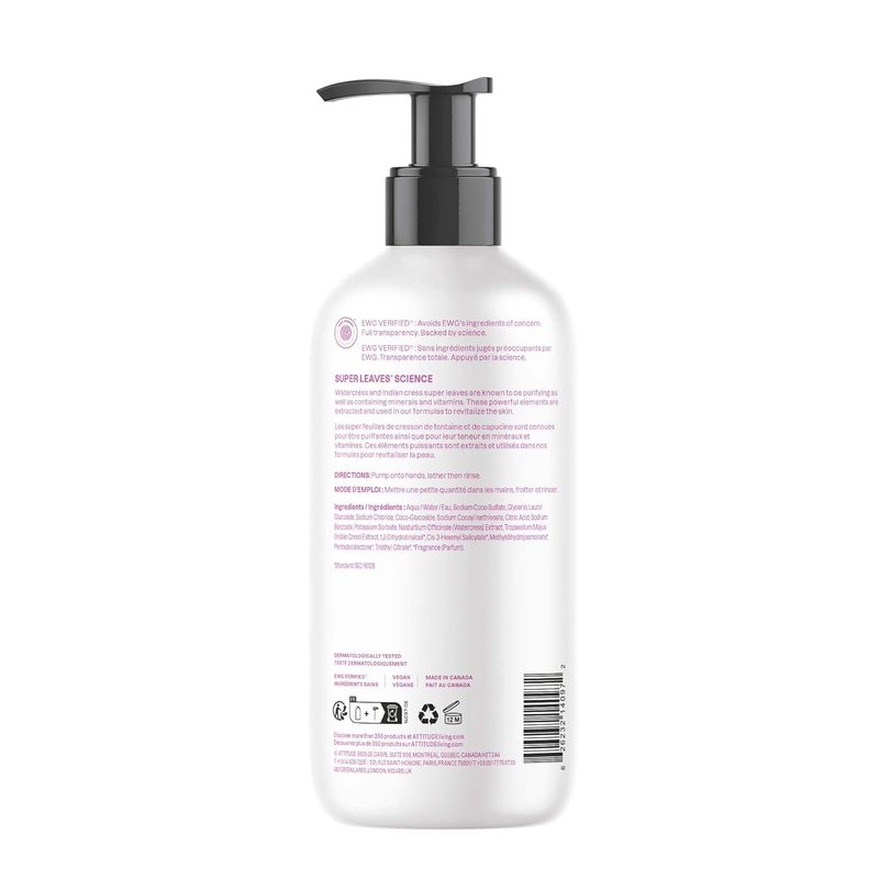 ATTITUDE Liquid Hand Soap - EWG Verified Vegan Formula | Coconut & Wild Berries Scent, 16 Fl Oz