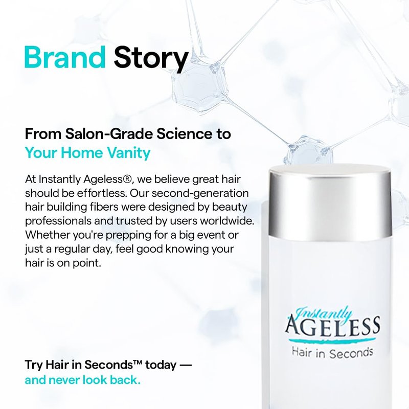 Instantly Ageless® Hair in Seconds™ Hair Building Fibers – Hair Thickening Fibers for Thinning Hair & Hair Loss for Fuller-Look - 0.83 oz (23g) - Dark Brown